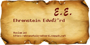 Ehrenstein Edvárd névjegykártya